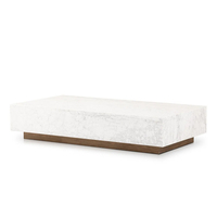 Table basse rectangulaire de luxe au design moderne en pierre, table centrale en marbre naturel et bois massif pour salon, mobilier de maison