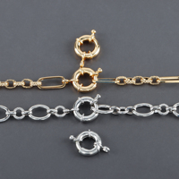 M992 10 pièces/lot Crochets de fermeture ronds plaqués or 18 carats Connecteurs pour la fabrication de bijoux DIY Accessoires de collier