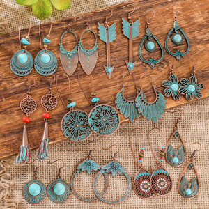 Bohemian <b>Drop</b> Earrings Alloy Antique <b>Bronze</b> Plated Tassel Women's Party Fashion Jewelry - Product Image 4