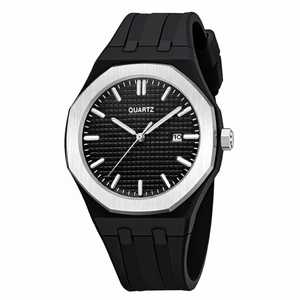 Stainless Steel Alloy <b>Case</b> Quartz <b>Watch</b> Fashion Sports Silicone Strap Calendar Quartz <b>Watch</b> Couple <b>Watch</b> - Product Image 2