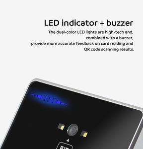 Lecteur de contrôle d'accès par code QR avec buzzer LED, Wiegand 26/34, lecteur de carte sans contact, résistant à la poussière et à l'humidité - Product Image 3