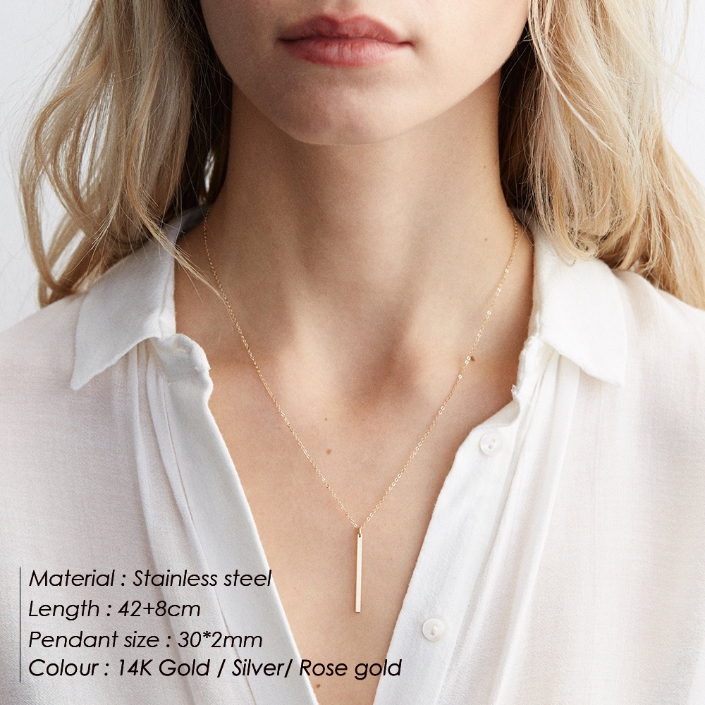 316L collar de acero inoxidable múltiples capas de Bar Collar para las mujeres círculo colgante gargantilla collar