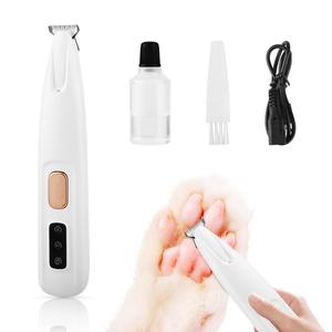 Tondeuse électrique blanche pour les pattes des animaux de compagnie, tondeuse à poils du nez rechargeable avec brosse de nettoyage pour le soin des chiens et des chats - Product Image 1