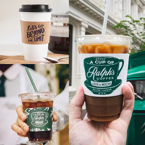 Funda de Papel Corrugado Ecológica Desechable Personalizada con Logotipo <span class=keywords><strong>para</strong></span> Bebidas Frías y Vasos de Café - Product Image 3