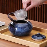 Service à thé japonais en céramique grande capacité avec six tasses durables pour le thé Kung Fu ou les occasions festives