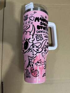 Vaso Térmico Personalizado con Logotipo Grabado con Láser Karol G Mañana Será Bonito, Vaso <span class=keywords><strong>de</strong></span> Acero Inoxidable Aislado al Vacío con Pajita - Product Image 2