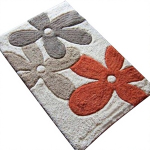 Tapis de bain touffetés personnalisés, colorés, à motifs floraux, écologiques, style américain, en pur coton, longs et durables, vente en gros - Product Image 1
