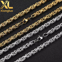 Collier chaîne byzantine plaqué or 18 carats de haute qualité, 4 mm, zircon, 18 pouces, acier inoxydable, durable, élégant, unisexe, bijoux cadeau