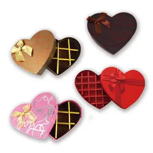 Boîte en papier personnalisée Boîtes d'emballage en forme de coeur avec couvercle pour fleur de bonbon au chocolat