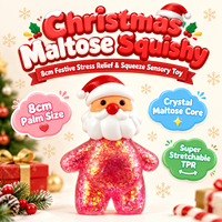 Jouets Squishy de Noël en TPR, remplis de gel pailleté, en forme de Père Noël, Bonhomme de neige, Renne, Arbre, à remontée lente, balles anti-stress à presser pour enfants et adultes