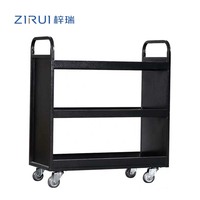 Chariot de bibliothèque en acier écologique pour mobilier scolaire, chariot métallique mobile à 3 niveaux pour livres