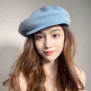หมวกเบเร่ต์ตาข่ายระบายอากาศสำหรับฤดูใบไม้ผลิและฤดูร้อนใหม่ หมวกแฟชั่นผู้หญิงทรงนิวส์บอย - Product Image 3