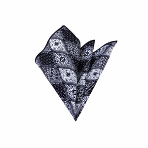Mouchoirs de poche en coton imprimé à motif châle noir pour homme adulte - Product Image 2