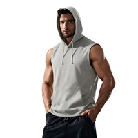 Sweat-shirt de sport personnalisé avec logo, 100% polyester, séchage rapide, vêtements de sport pour hommes, vêtements de musculation, sweat-shirt sans manches, sweat-shirt de musculation