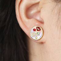 Anting Zirkon Warna Mutiara Bunga Mawar untuk Wanita Perhiasan Grosir Mode Mewah Minimalis untuk Pemakaian Sehari-hari