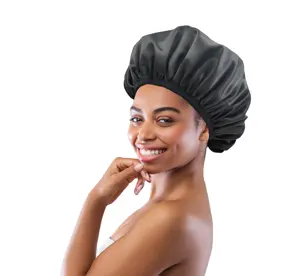 <span class=keywords><strong>Bonnet</strong></span> de douche en satin doublé de microfibre pour femmes - Product Image 5