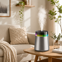 Humidificateur à brume fraîche de 7 L, technologie d'atomisation suspendue, réservoir d'eau en acier inoxydable 304, lumières 7 couleurs, silencieux