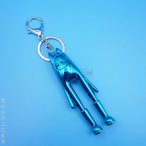 Zinc Alloy <b>Mascot</b> Keychain 100x28mm Bright Nickel Durable Business Gift Promotional Keychain - Product Image 4