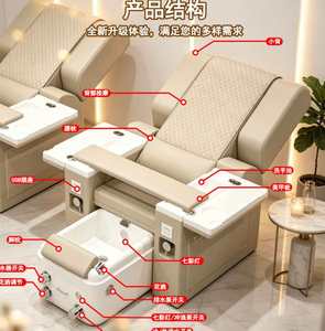 Custom Luxury Electric Reclining Massage Foot Spa Bathing Chair Manicure Pedicure Station Chair - Product Image 6