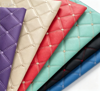 Rouleau de cuir synthétique PU pour housses de siège de voiture, en cuir PVC extensible à épaisseur personnalisable, avec motifs brodés et gaufrés effet litchi