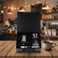 Coffret Cadeau Écologique Personnalisable en Céramique pour Ensemble de Café à Filtre avec Dripper, Bouilloire, Serveur et Moulin à Café Manuel