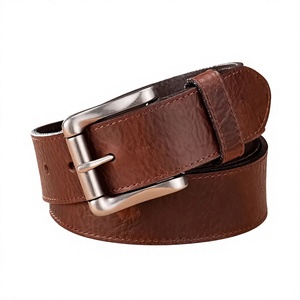 Cinturón BS INTERNATIONAL NA306 Unisex, Cómodo, Hebilla Cuadrada de Acero, Cuero Vacuno Marrón, Estilo Vintage, Formal, Ecológico, 3.8 CM - Product Image 6
