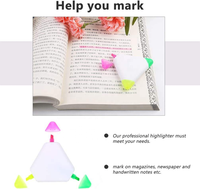 Spidol Highlighter Segitiga Fluoresen Normal dengan LOGO Custom, Alat Tulis Kantor untuk Promosi & Hadiah, Tulisan Dua Sisi, Bentuk Pipih