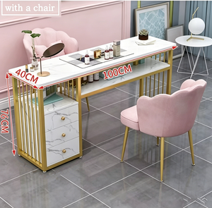 Nice Nails Bar Station Salon Furniture Wood Nail Tables Nail Desk Manicure Table with Chair Modern Customized - Product Image 5