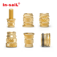 Insert fileté en laiton OEM/ODM Classe 4 M1.4 M2 M3 M5, écrou de sertissage à chaud autobloquant, micro-cannelé usiné CNC, fixation intelligente