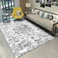 Cream 2 X 7 Distressed Vintage Boho Machine Made Persian Hallway Runner Area Rug Charcoal