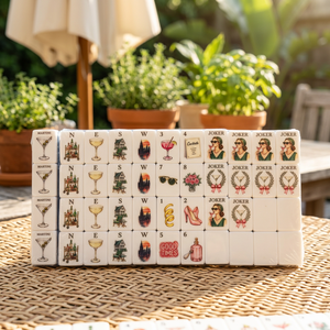 Juego de Mahjong de Cerámica Portátil Moderno para 4 Jugadores con Patas Plegables, Nuevo y en Oferta, Disponible en Stock - Product Image 1