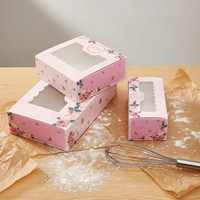 Cajas de Papel para Cupcakes Biodegradables con Materiales Reciclados, Laminación Mate Blanca, Personalizadas, con Ventana Segura para Alimentos, para Recuerdos de Bodas y Fiestas