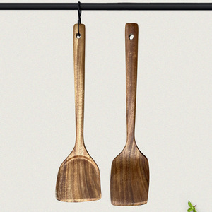Wooden Spatula And Spoon <b>Set</b> 6 Piece Heavy Duty Kitchen Utensils With Whisk For Cooking Stirring Serving - Product Image 2