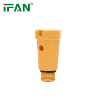 Matériaux de plomberie IFAN, tuyau en PPR en plastique pur jaune, raccord de plomberie, filetage de 1/2 pouce, bouchon long, raccords en PPR