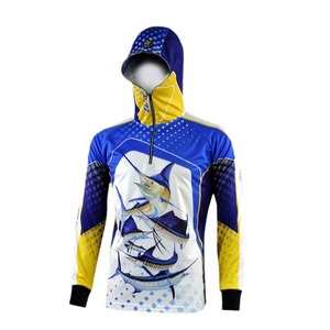 Vêtements de protection solaire anti-UV sur mesure, vêtements à capuche à manches longues avec impression numérique par sublimation, chemises de pêche à séchage rapide - Product Image 1