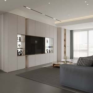 Meuble TV LED moderne et élégant, minimaliste, en bois MDF, meuble de rangement pour la maison ou le salon d'hôtel, divertissement - Product Image 1