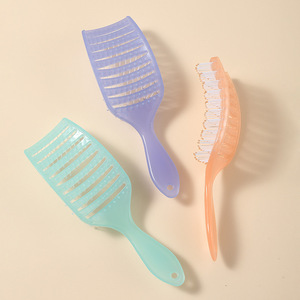 Mini cepillo de pelo de masaje en forma de huevo con logotipo personalizado, peine de peluquería portátil resistente al calor para desenredar en húmedo para mujeres - Product Image 2