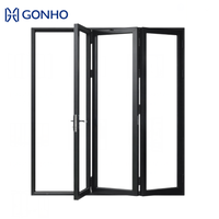 Portes pliantes modernes GONHO en verre trempé double avec moustiquaire anti-insectes, étanches, pour appartement
