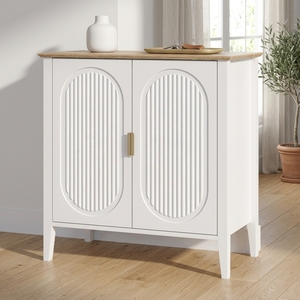 Buffet moderne avec rangement, meuble de rangement à arceaux cannelés avec étagère réglable, bar à café pour salle à manger et salon - Product Image 1