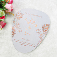 Hoja de cobre DIY y diseño floral blanco Tarjeta de programa de boda invitación de papel romántico guardar las tarjetas de Fecha