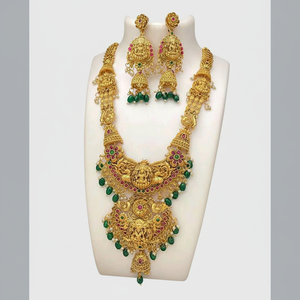 Gold Plated Temple and <b>Beads</b> Necklace <b>Set</b> 10581239GR Exquisite Fine Jewelry <b>Set</b> - Product Image 2