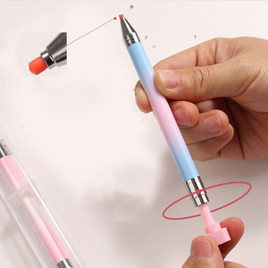 Stylo à <span class=keywords><strong>cire</strong></span> de luxe Macaron dégradé diamant, rechargeable, pointe rotative, outils professionnels pour le nail art et les strass, métal serti - Product Image 4