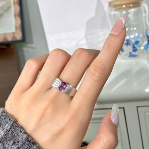 9 Vintage French Brushed Matte <b>Adjustable</b> <b>Rings</b> 925 <b>Silver</b> with 5*7mm Oval Cut Natural Stone Women's Party Wear Jewelry - Product Image 4