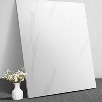 Carrelage de sol en porcelaine poli effet marbre blanc Calacatta 80x80cm 800x800mm Foshan 32x32 entièrement émaillé mat vitrifié pour projets
