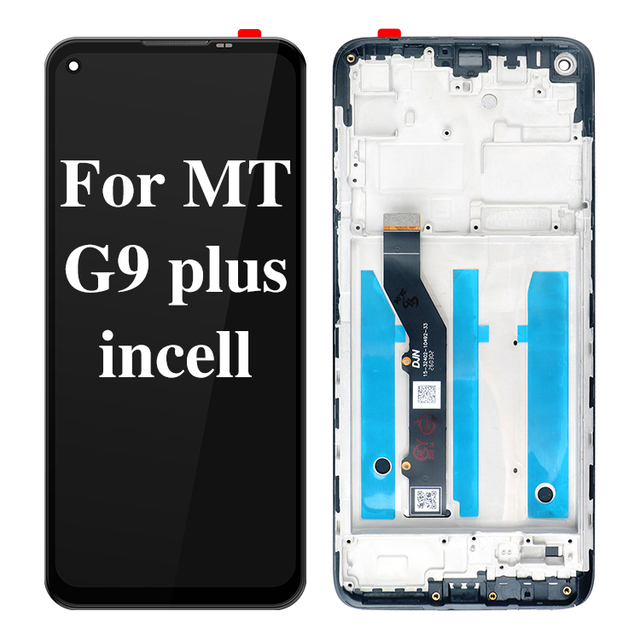 Mobile Phone Lcd Display with Frame for Motorola Moto G9 Plus Incell Display Frame Black Phone Screen Replacement Fix Broken LCD