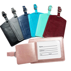 Étiquettes de bagages en PU, finition huile, logo personnalisable, écologiques, résistantes à l'eau, impression typographique, étiquette nominative promotionnelle - Product Image 1