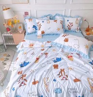 Luxe jardin Style 100% coton fleur drap de lit et couette ensemble literie quatre pièces ensemble en gros 4 pièces