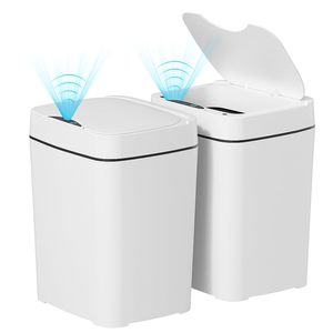Modern 10L 12L White Dustbin Hands-free Garbage <b>Bin</b> PP Plastic Trash Can Automatic Induction Smart Waste <b>Bins</b> with <b>Sensor</b> - Product Image 2