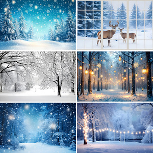 Winter Wonderland Snow Forest Mountain Landscape Backdrop Kid Adult Portrait Photography Background For Home Party Decoration - Product Image 4