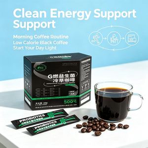 Caffè istantaneo freddo premium senza zucchero, con estratti vegetali naturali e probiotici, a lunga conservazione (24 mesi), in stick, per uso quotidiano - Product Image 2